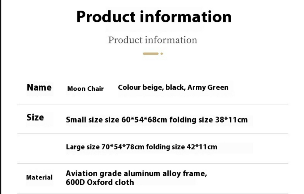 Portable Folding Camping Chair with Backrest