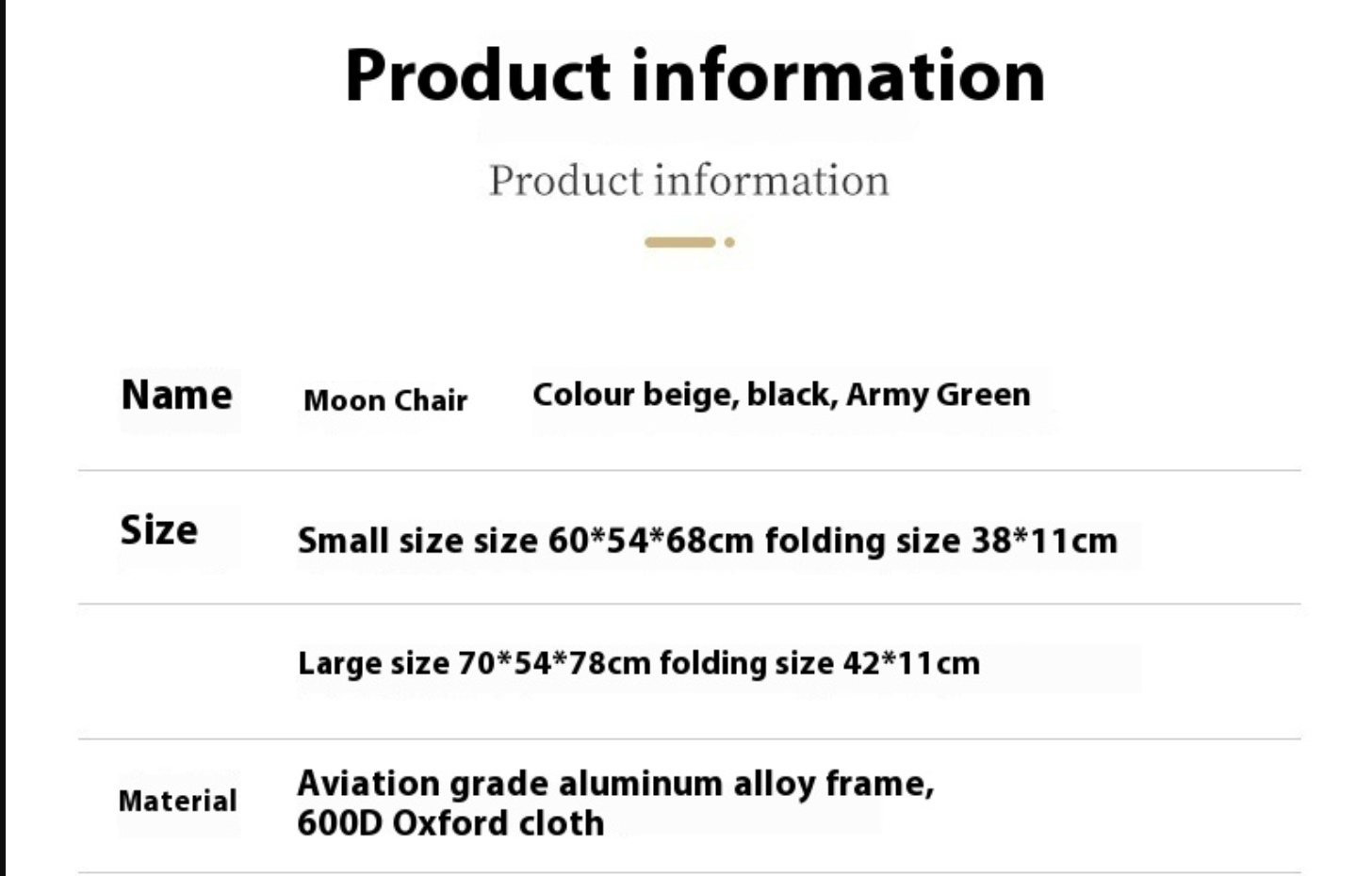 Portable Folding Camping Chair with Backrest