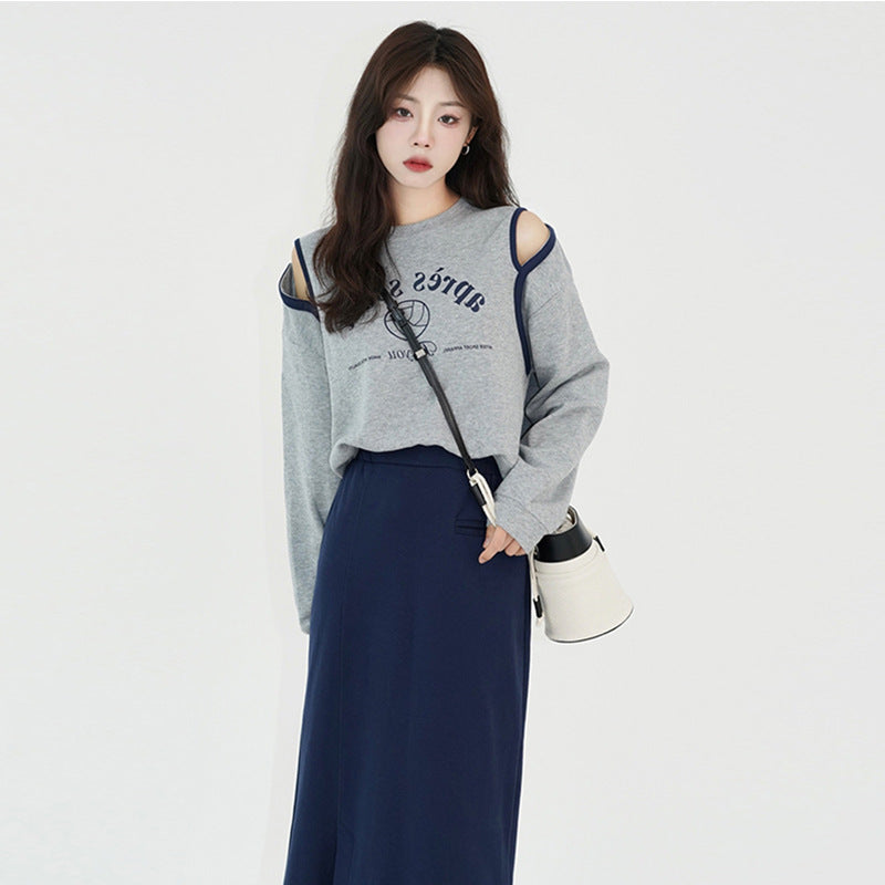 Off-Shoulder Casual Hoodie for Women in Spring